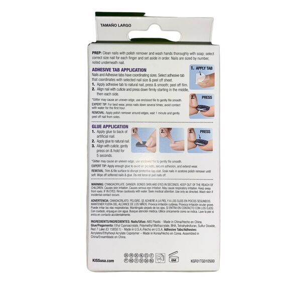 Kiss Gel Nails Glam Fantasy Ultimate Illusion Long Length - Picture 2 of 3